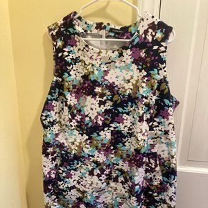 Lands End flowered shift dress with pockets